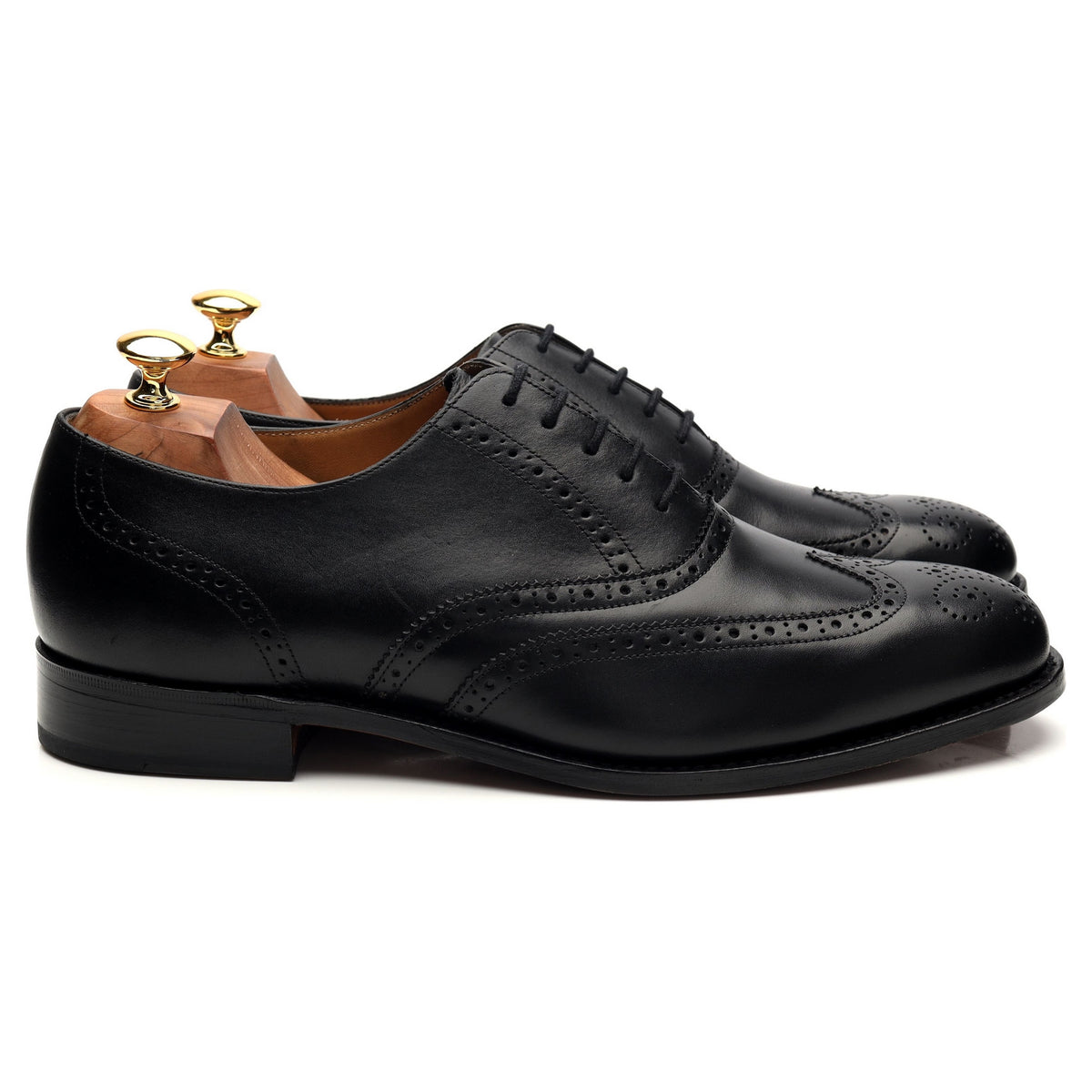 George Webb Black Leather Oxford Brogue UK 9.5 G