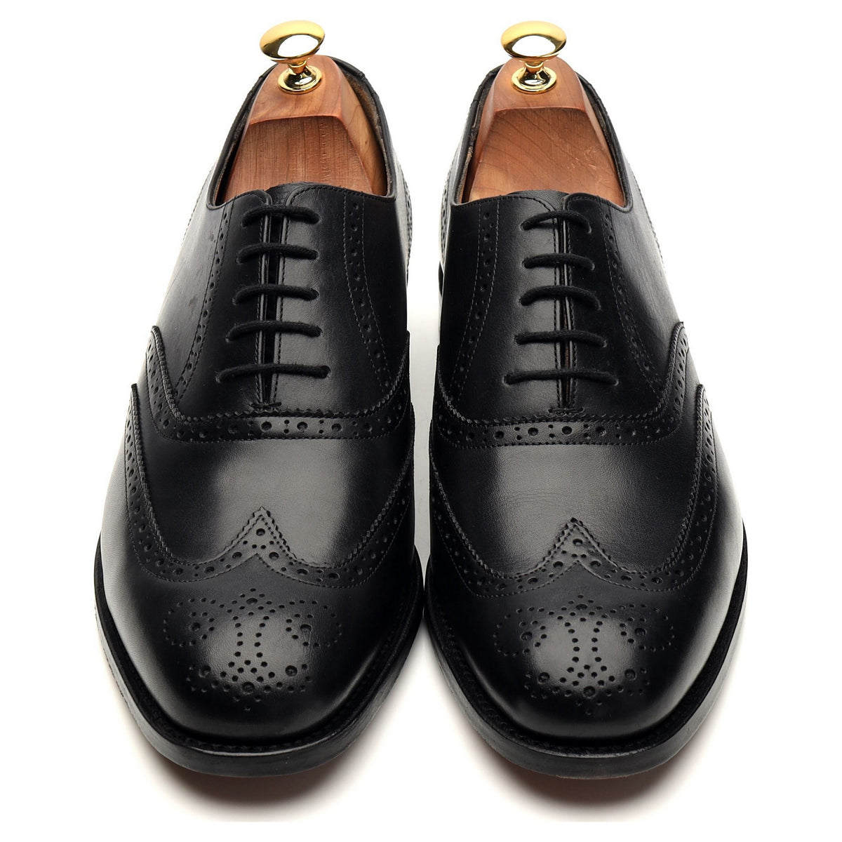 George Webb Black Leather Oxford Brogue UK 9.5 G