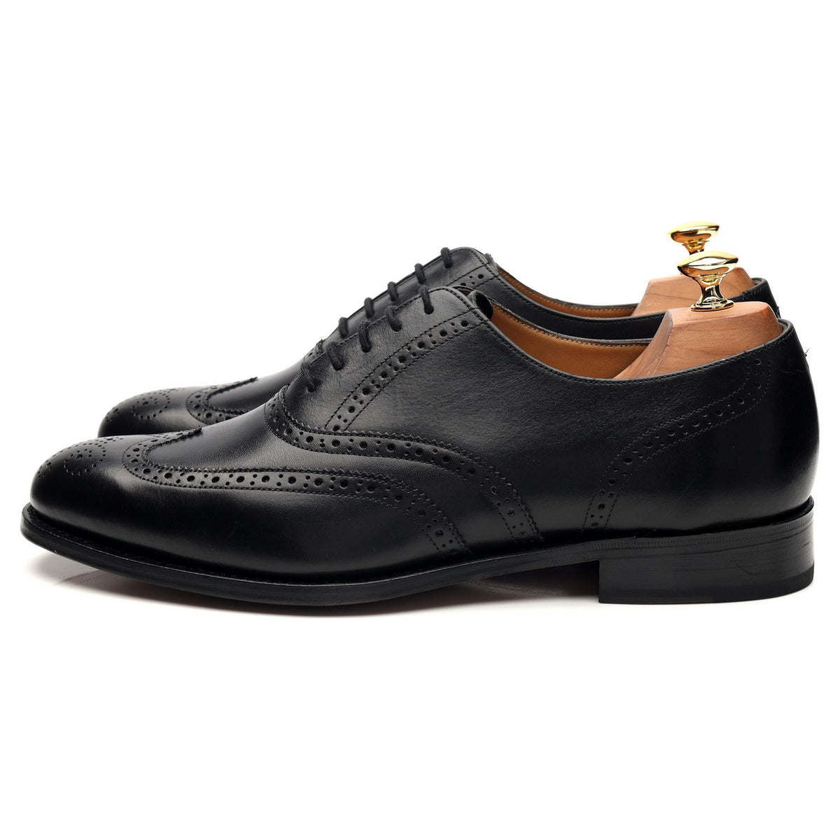 George Webb Black Leather Oxford Brogue UK 9.5 G