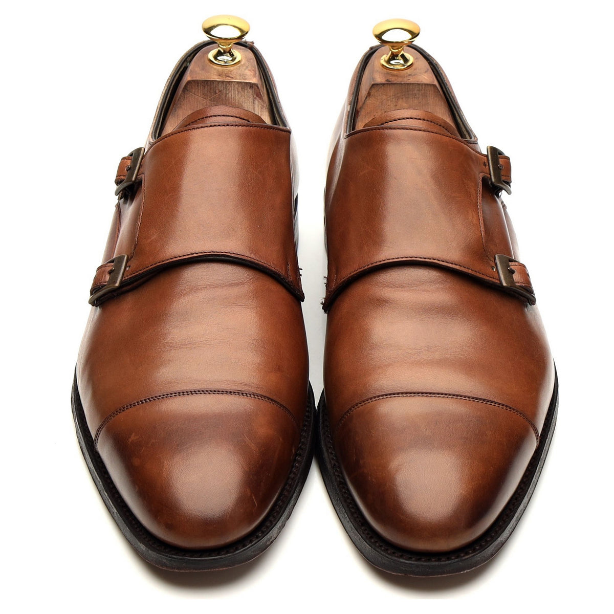 &#39;Holyrood&#39; Brown Leather Double Monk Strap UK 10 F