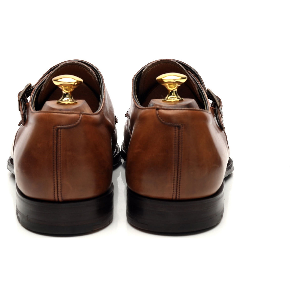 &#39;Holyrood&#39; Brown Leather Double Monk Strap UK 10 F