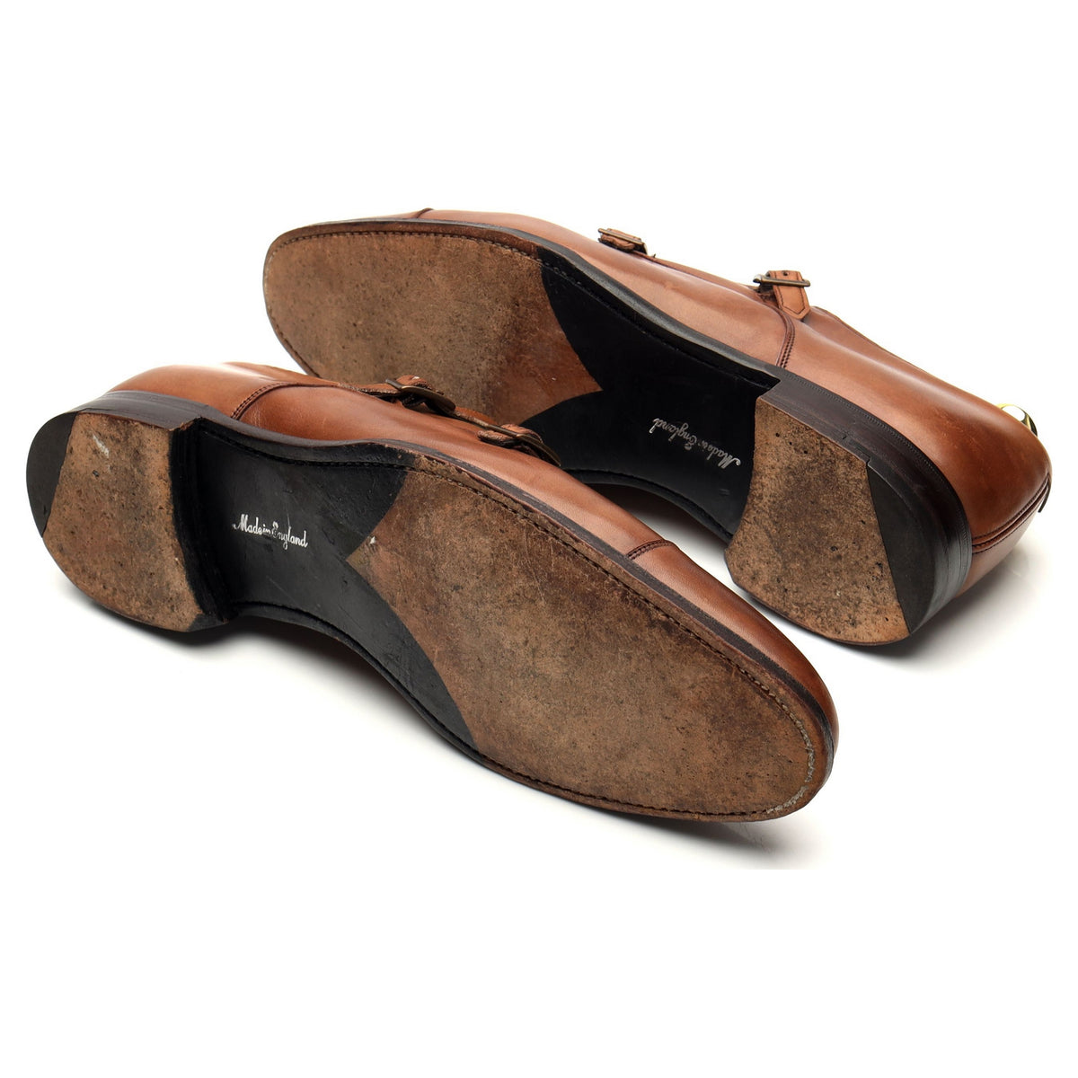 &#39;Holyrood&#39; Brown Leather Double Monk Strap UK 10 F