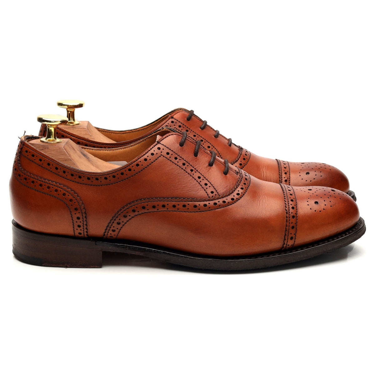 Women&#39;s &#39;Darcey&#39; Tan Brown Leather Oxford Brogues UK 3.5 D