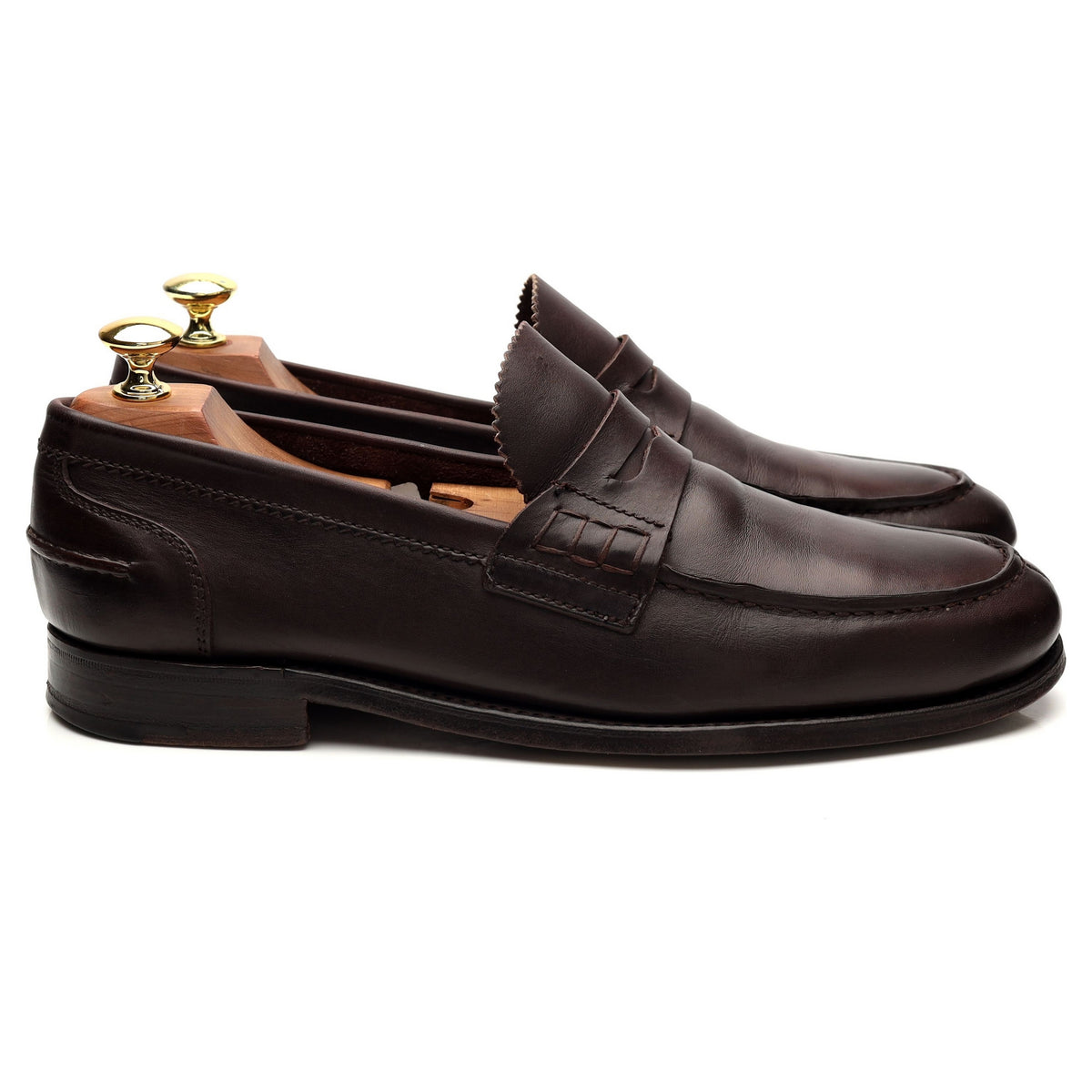 &#39;Dover&#39; Dark Brown Leather Loafers UK 8.5 F