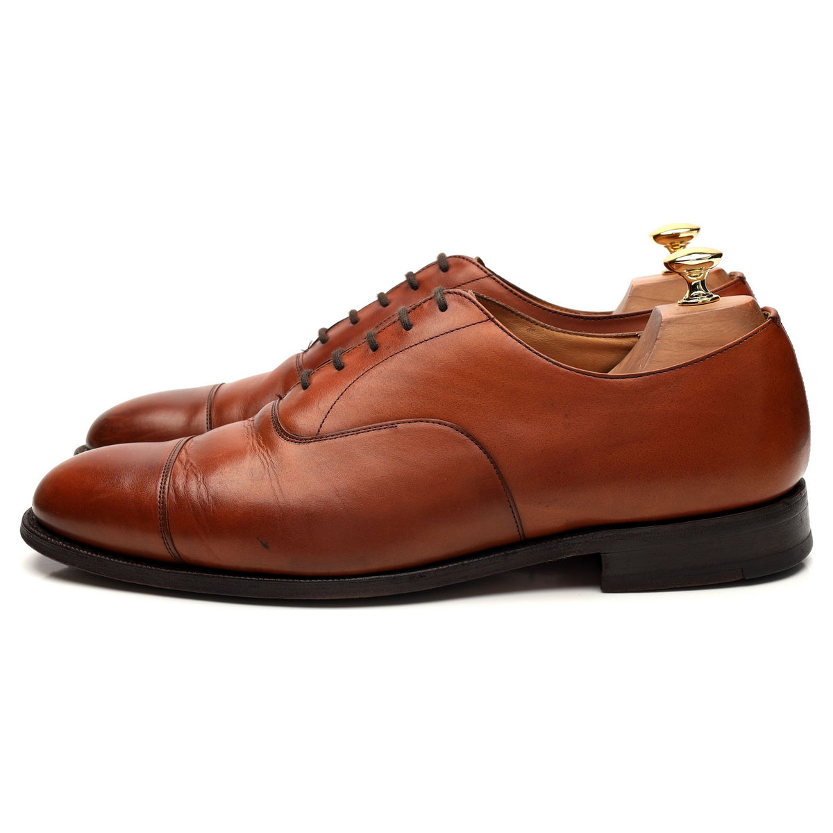 &#39;Consul&#39; Tan Brown Leather Oxford UK 9.5 F