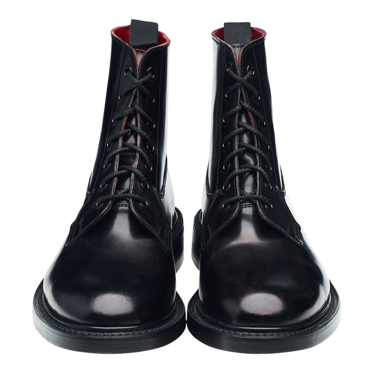 'Burford' Black Cordovan Leather Boots UK 7.5