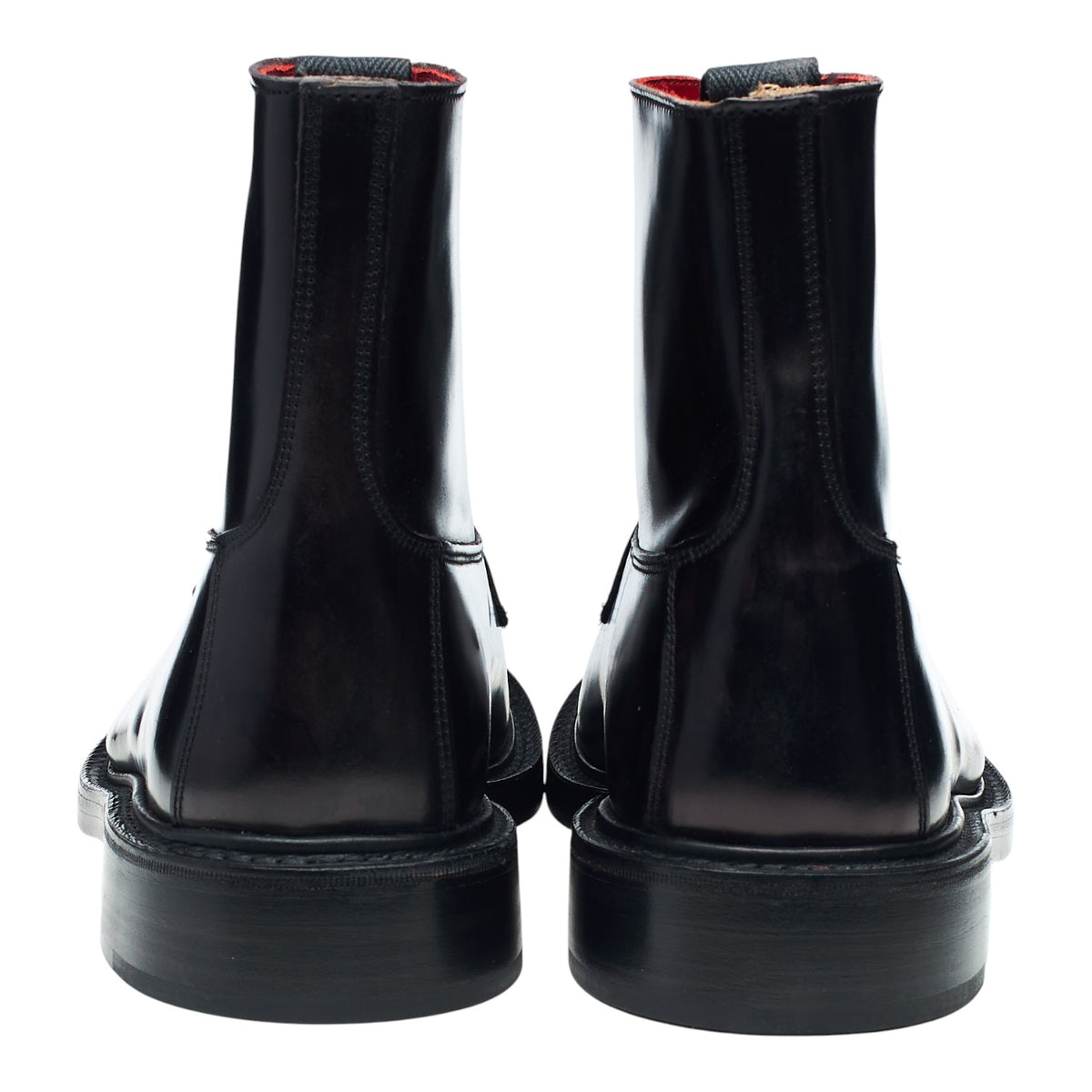 'Burford' Black Cordovan Leather Boots UK 7.5