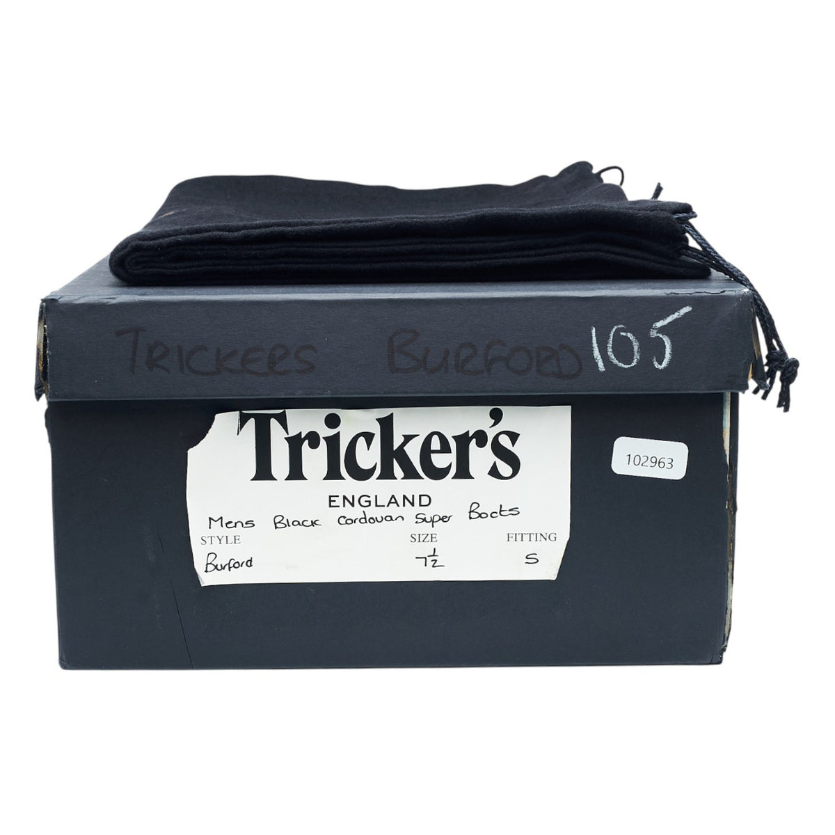 'Burford' Black Cordovan Leather Boots UK 7.5