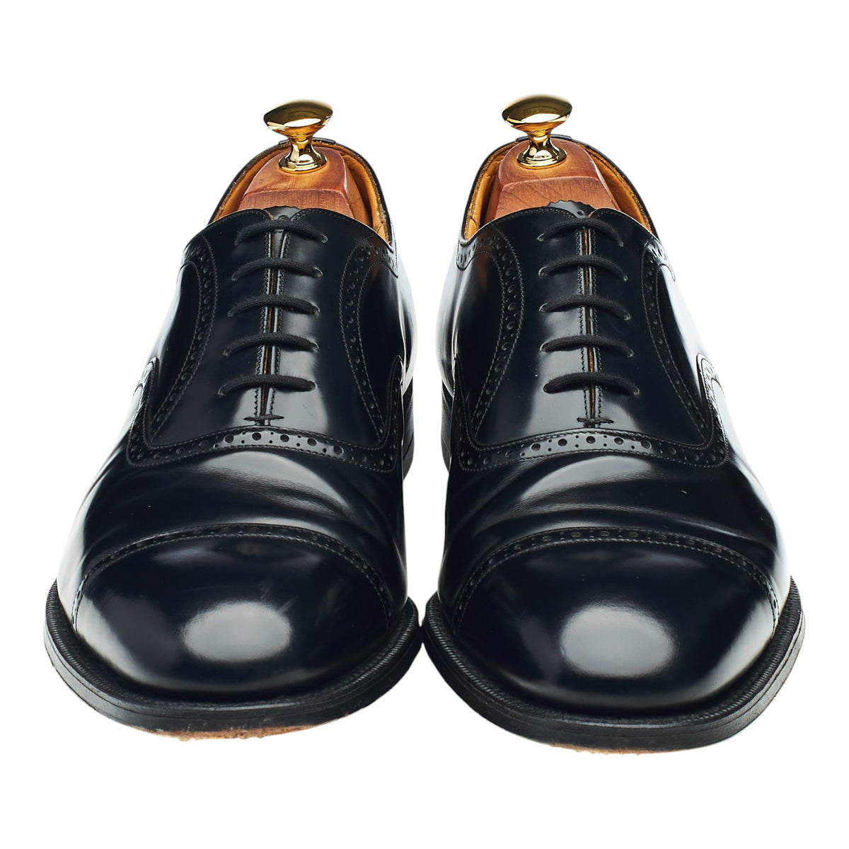 'Wye' Black Leather Oxford Brogues UK 10.5 G
