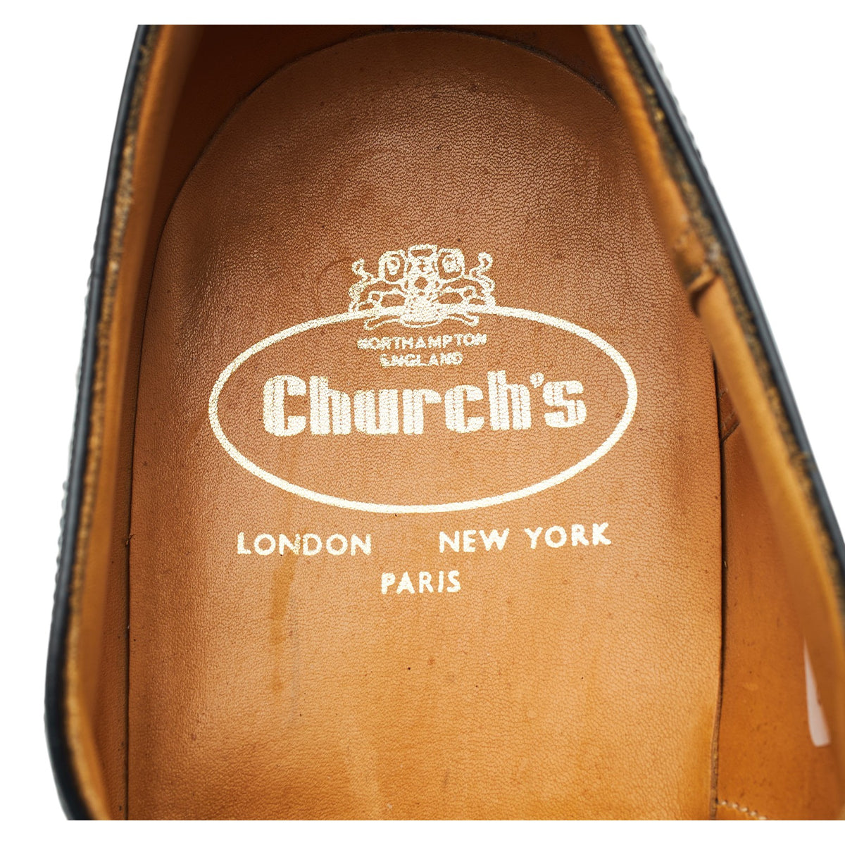 'Wye' Black Leather Oxford Brogues UK 10.5 G