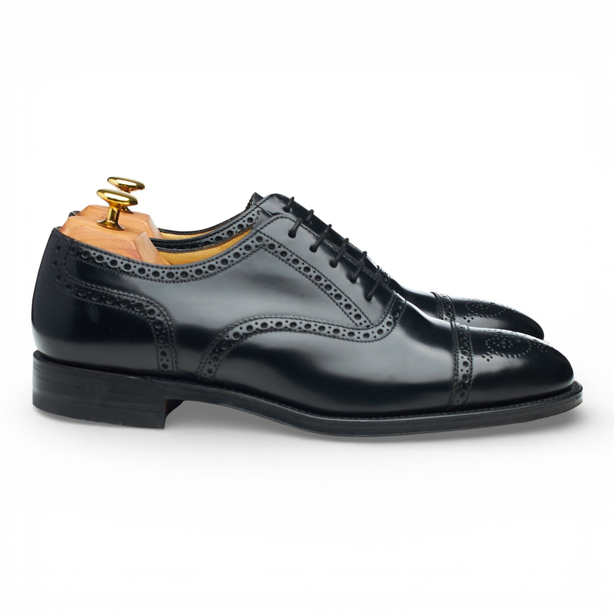 Charles Tyrwhitt Black Leather Oxford Brogues UK 8 F