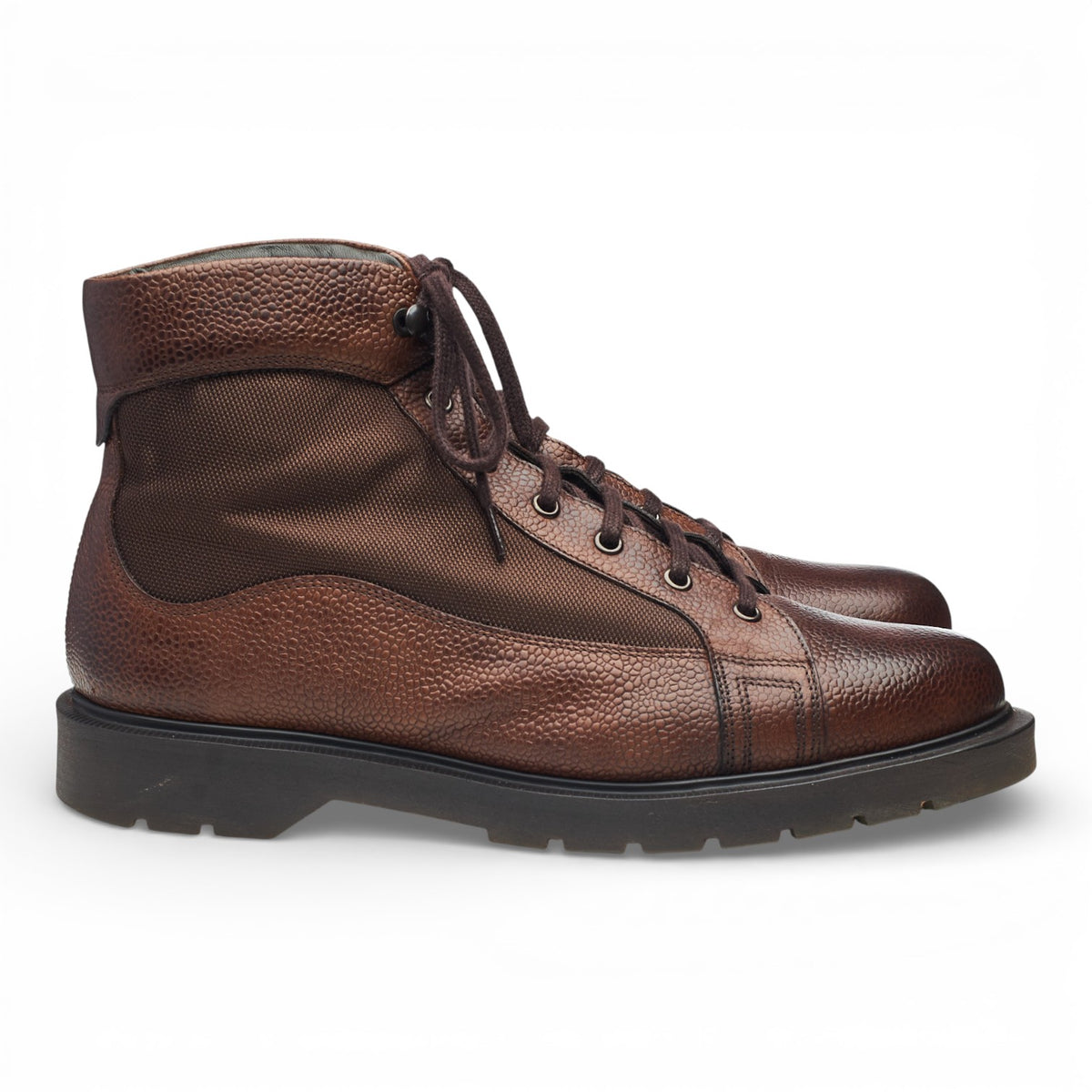 'Trimble' Dark Brown Grain Leather Boots UK 9.5 F