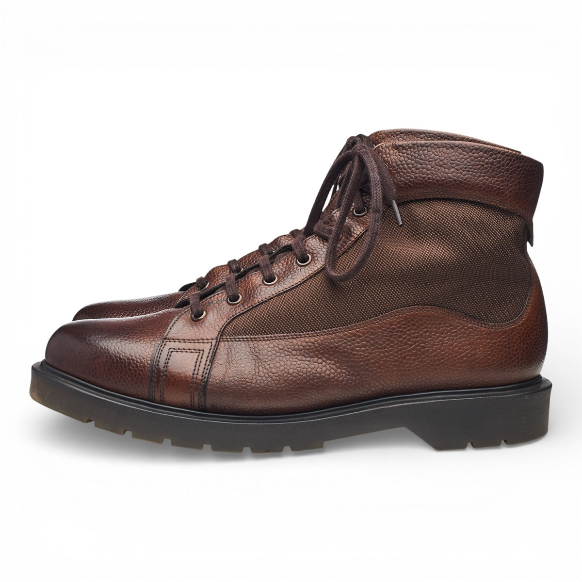 'Trimble' Dark Brown Grain Leather Boots UK 9.5 F