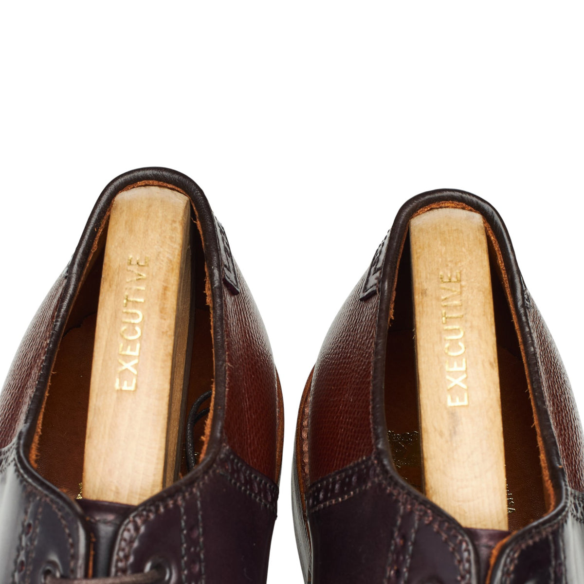 Nordstrom 'D3306' Burgundy Cordovan & Brown Grain Leather Saddle Oxford UK 7.5 US 8 D