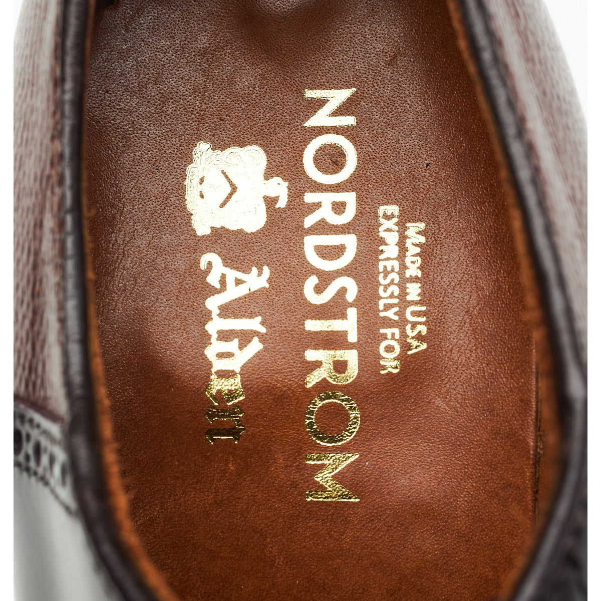 Nordstrom 'D3306' Burgundy Cordovan & Brown Grain Leather Saddle Oxford UK 7.5 US 8 D