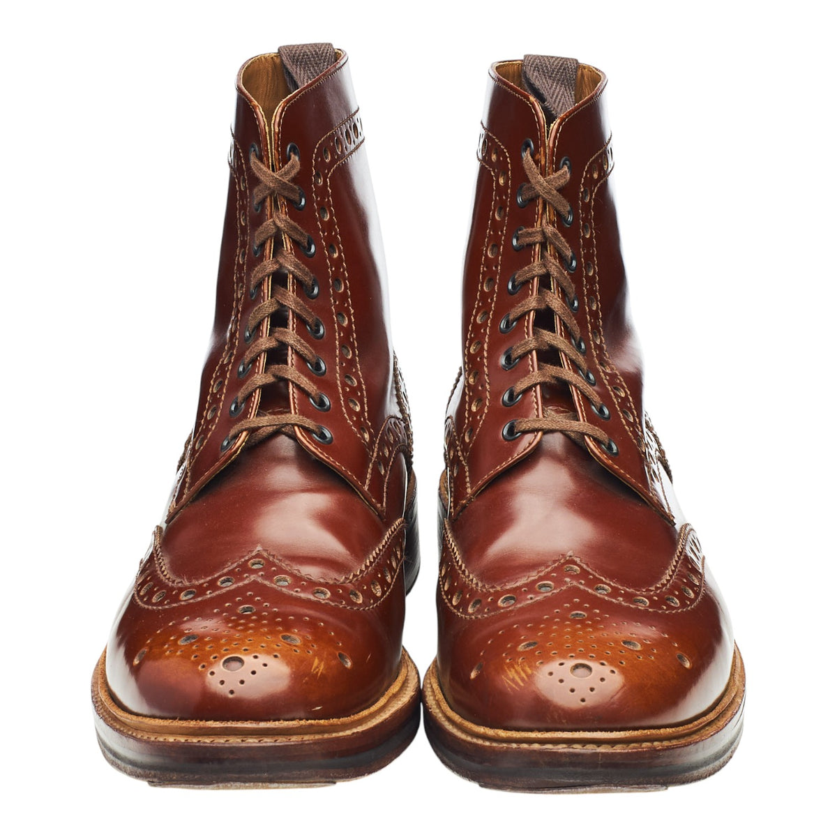 'Fred' Brown Leather Brogue Boots UK 10.5 G