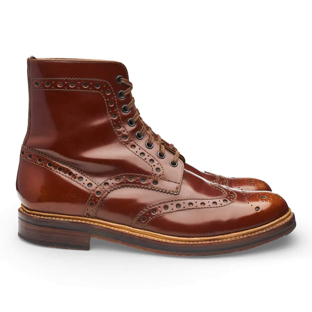 'Fred' Brown Leather Brogue Boots UK 10.5 G