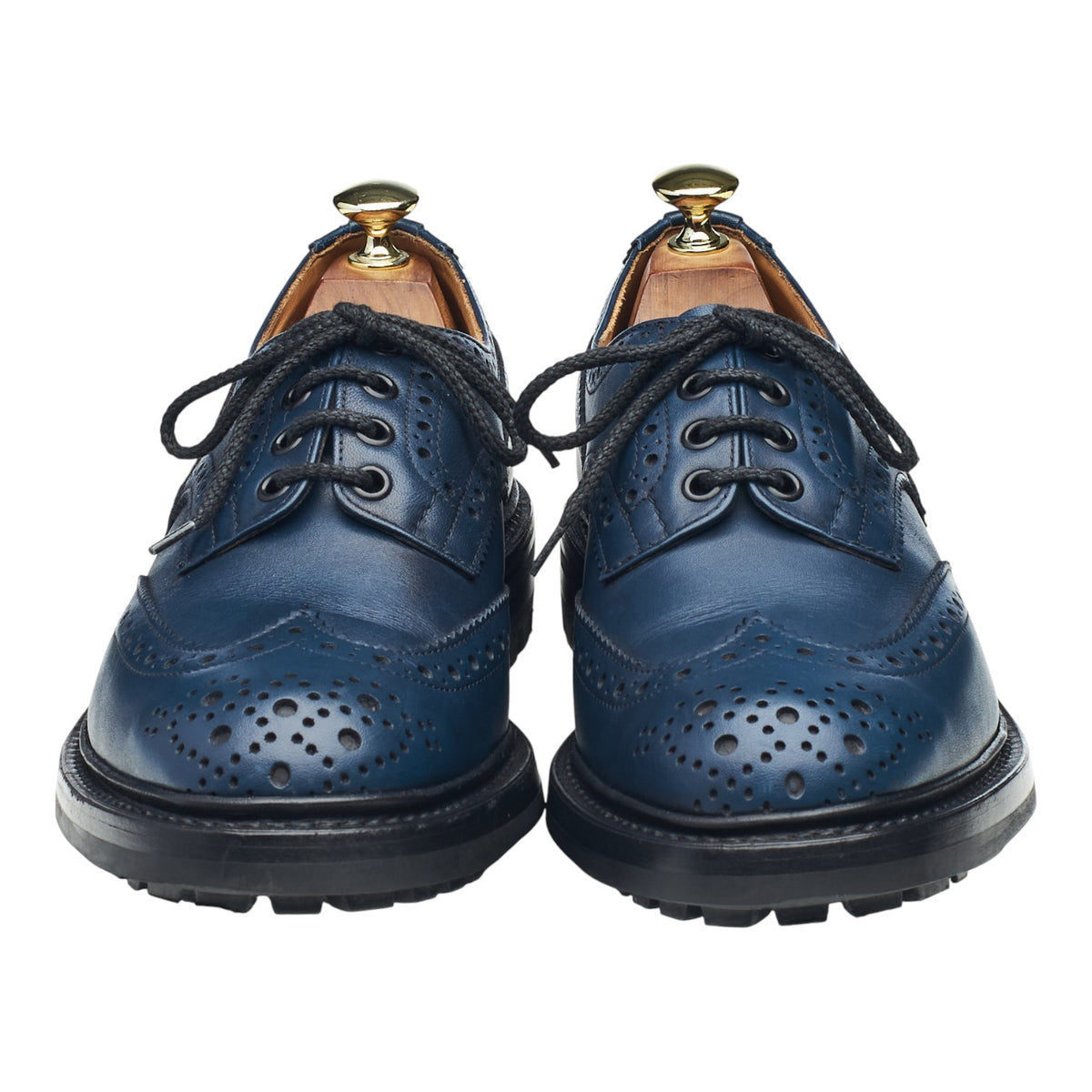 'Bourton' Blue Leather Derby Brogues UK 7.5