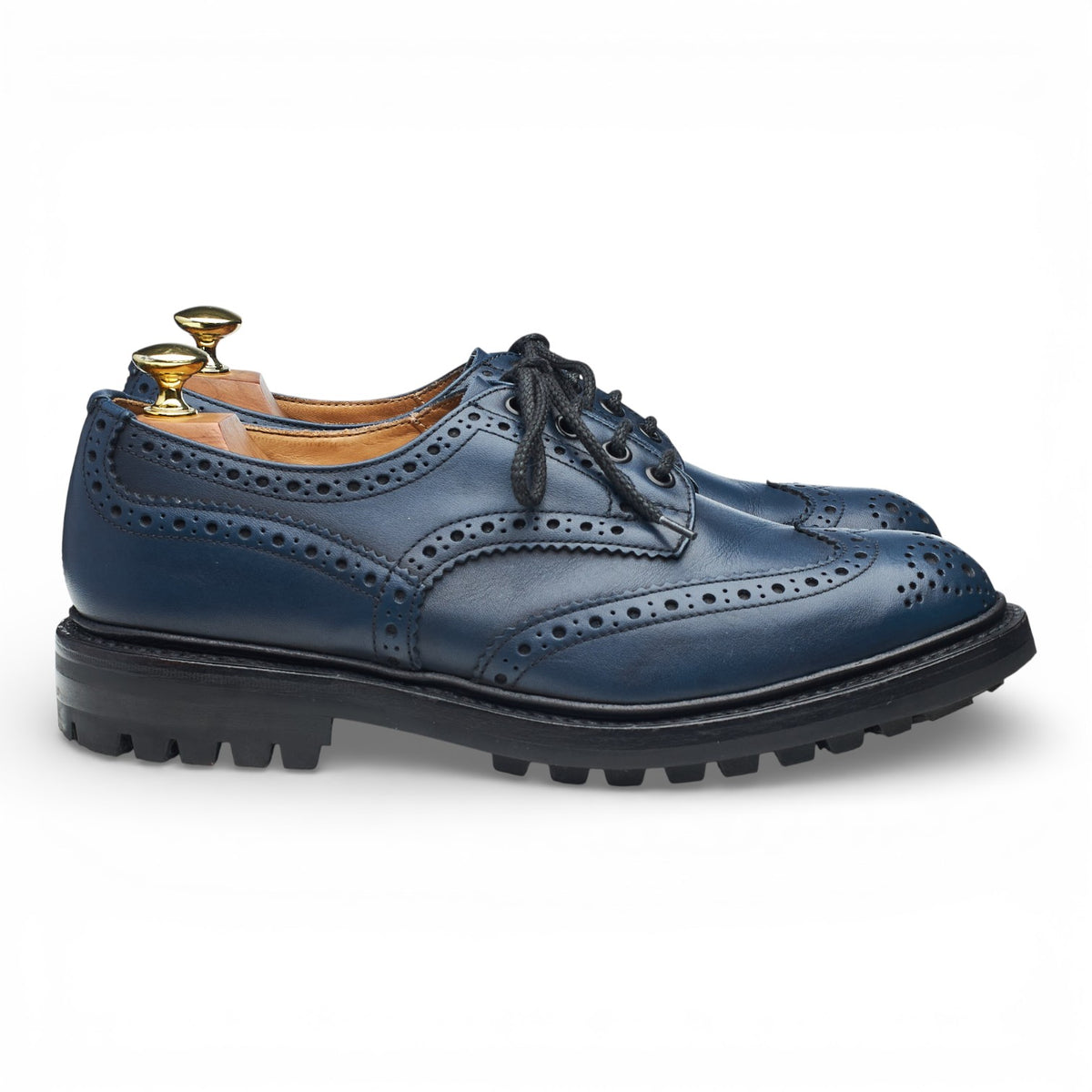 'Bourton' Blue Leather Derby Brogues UK 7.5