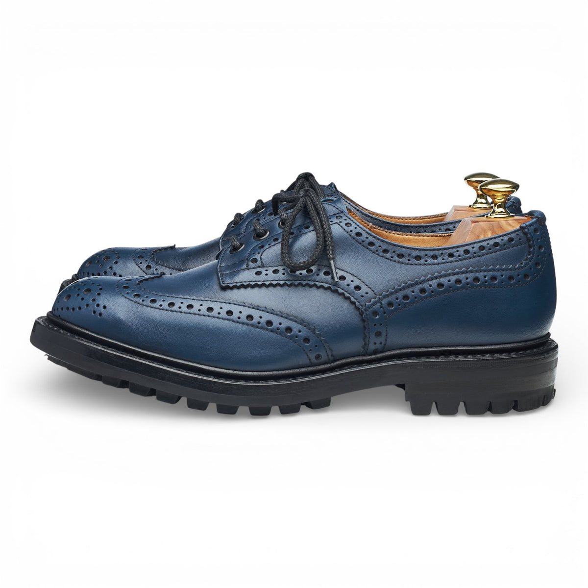 'Bourton' Blue Leather Derby Brogues UK 7.5