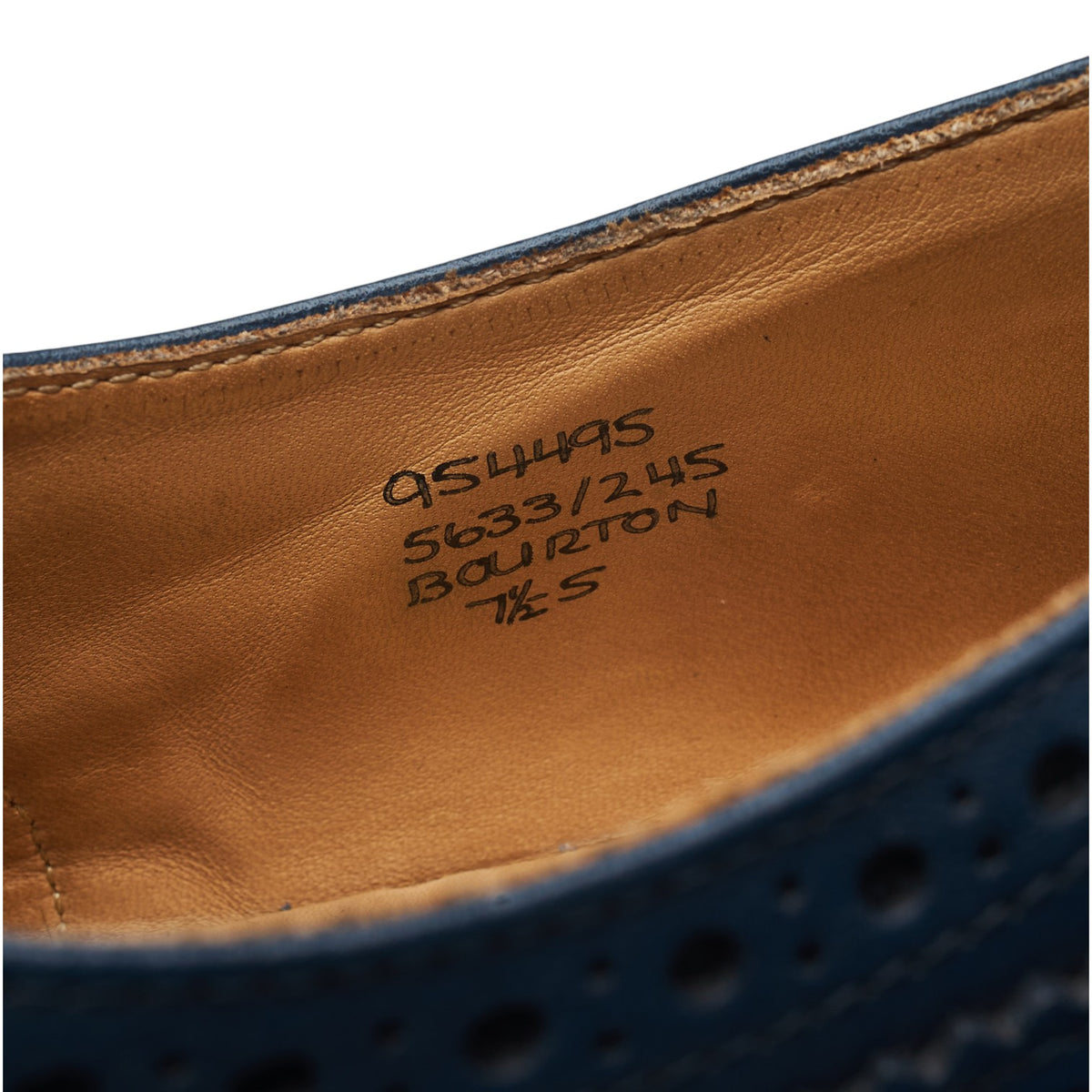 'Bourton' Blue Leather Derby Brogues UK 7.5