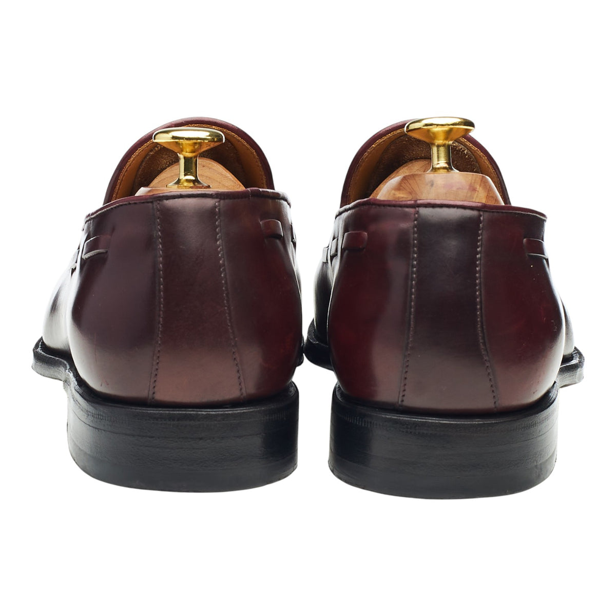 '8491' Burgundy Cordovan Leather Tassel Loafers UK 8