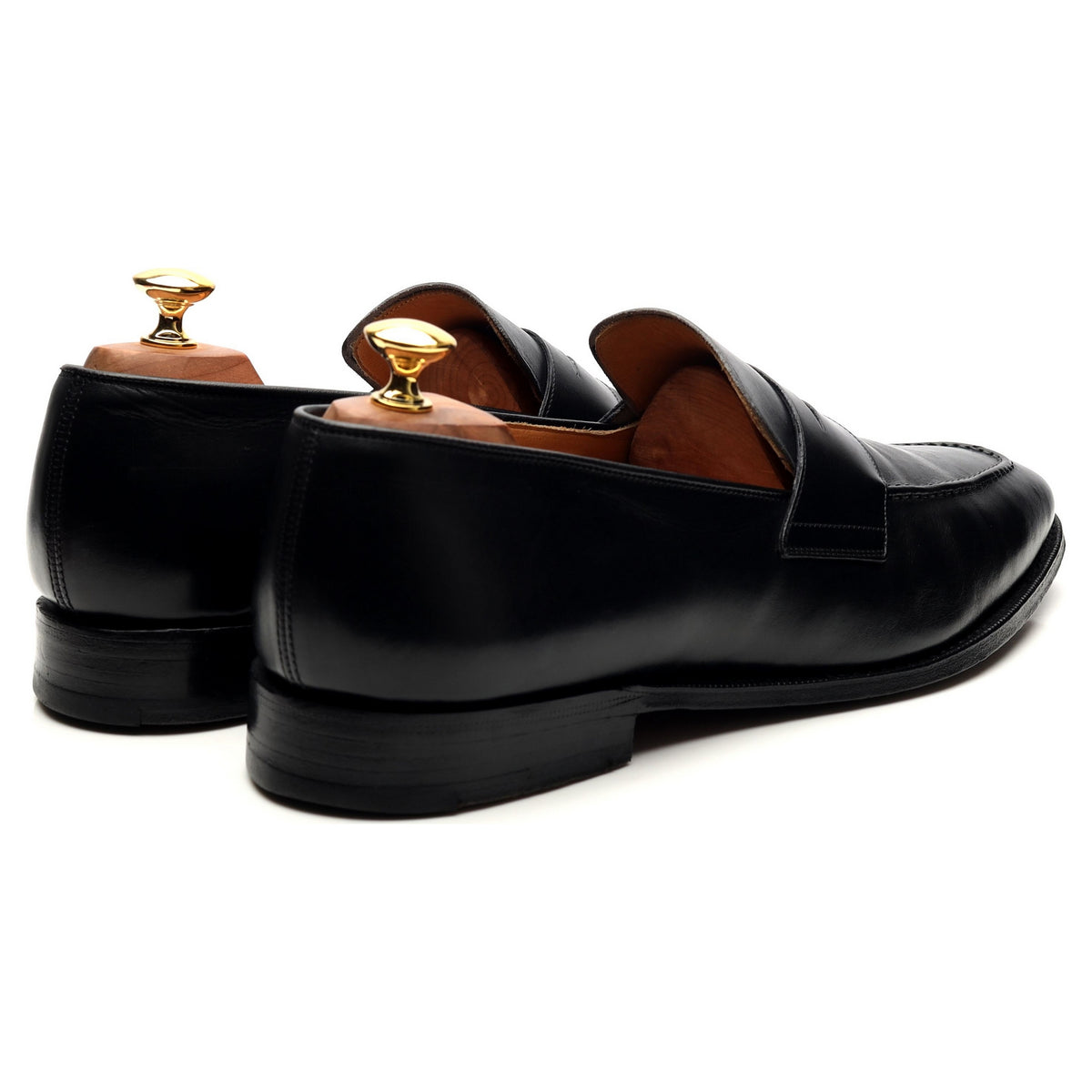 &#39;Hertford&#39; Black Leather Loafers UK 10.5 G