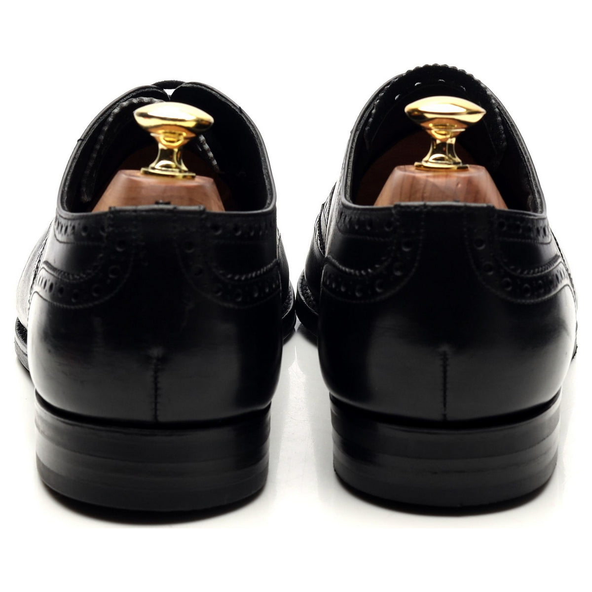 &#39;Parkstone&#39; Black Leather Oxford Brogues UK 8.5 G