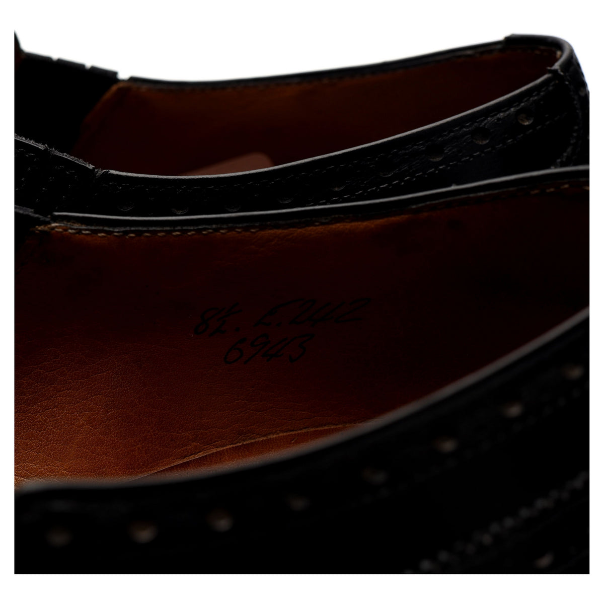 Black Leather Lazyman Loafers Brogue UK 8.5 E