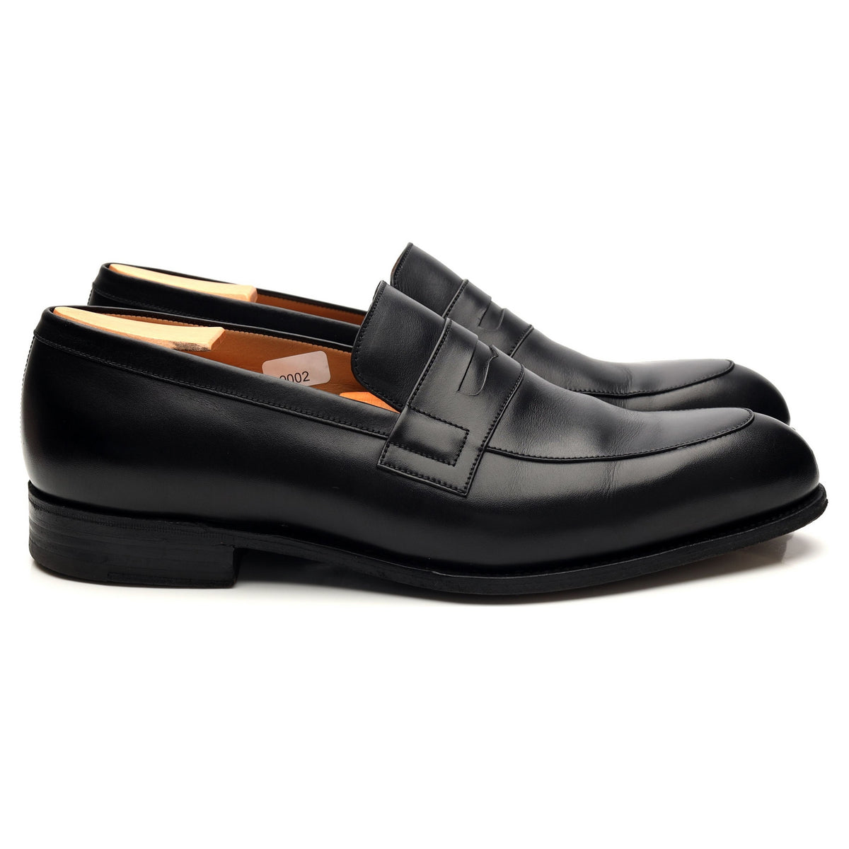 &#39;Eton&#39; Black Leather Loafer 7 E UK 7.5