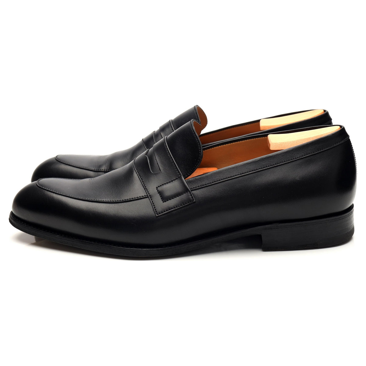 &#39;Eton&#39; Black Leather Loafer 7 E UK 7.5