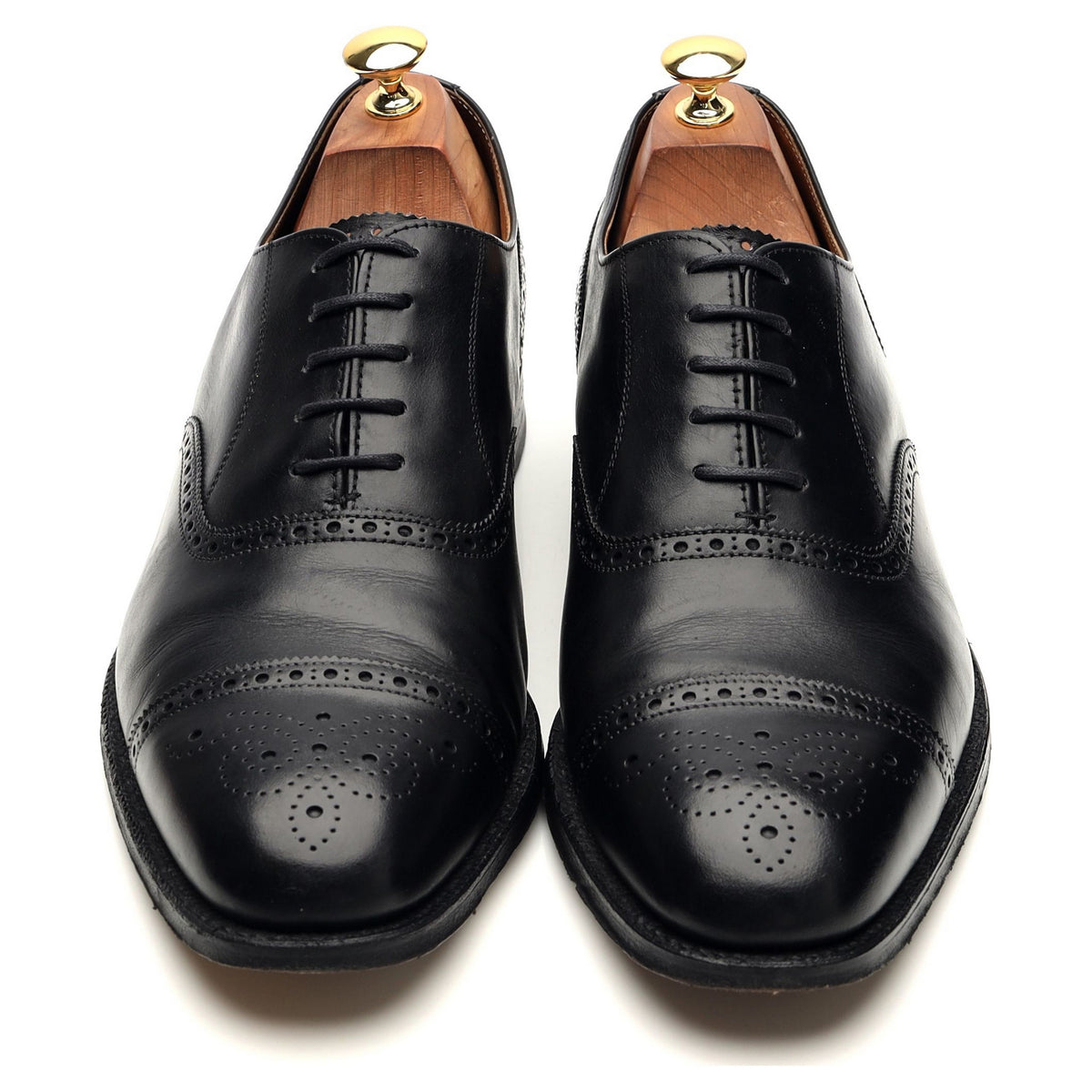 &#39;Yardley&#39; Black Leather Oxford Brogue UK 10.5 F