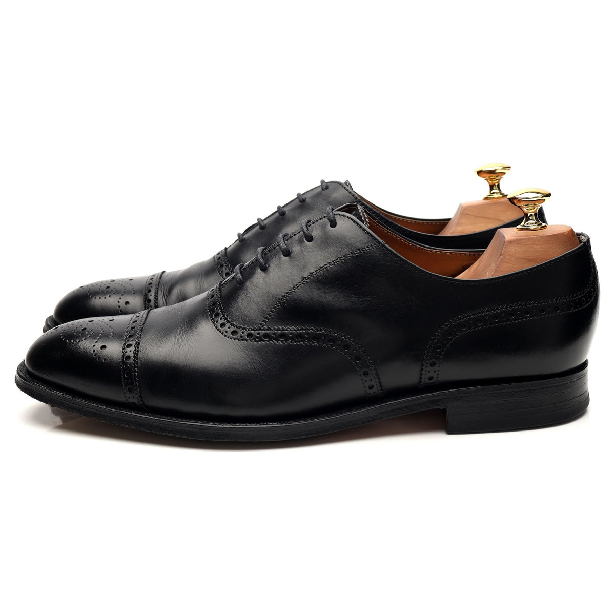 &#39;Yardley&#39; Black Leather Oxford Brogue UK 10.5 F