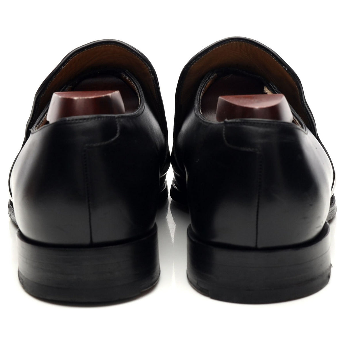 Black Leather Slip On Loafers UK 8 E