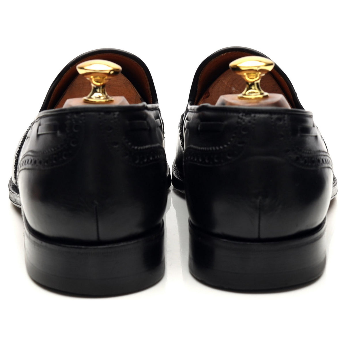 Black Leather Tassel Loafers UK 11 EE