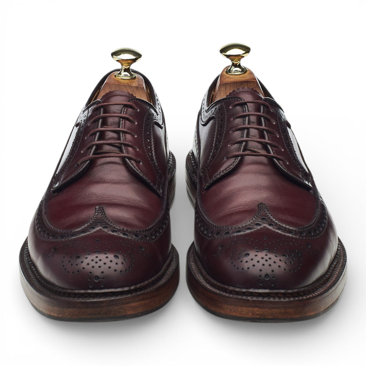 '9774' Burgundy Leather Derby Brogues UK 7 US 7.5 D