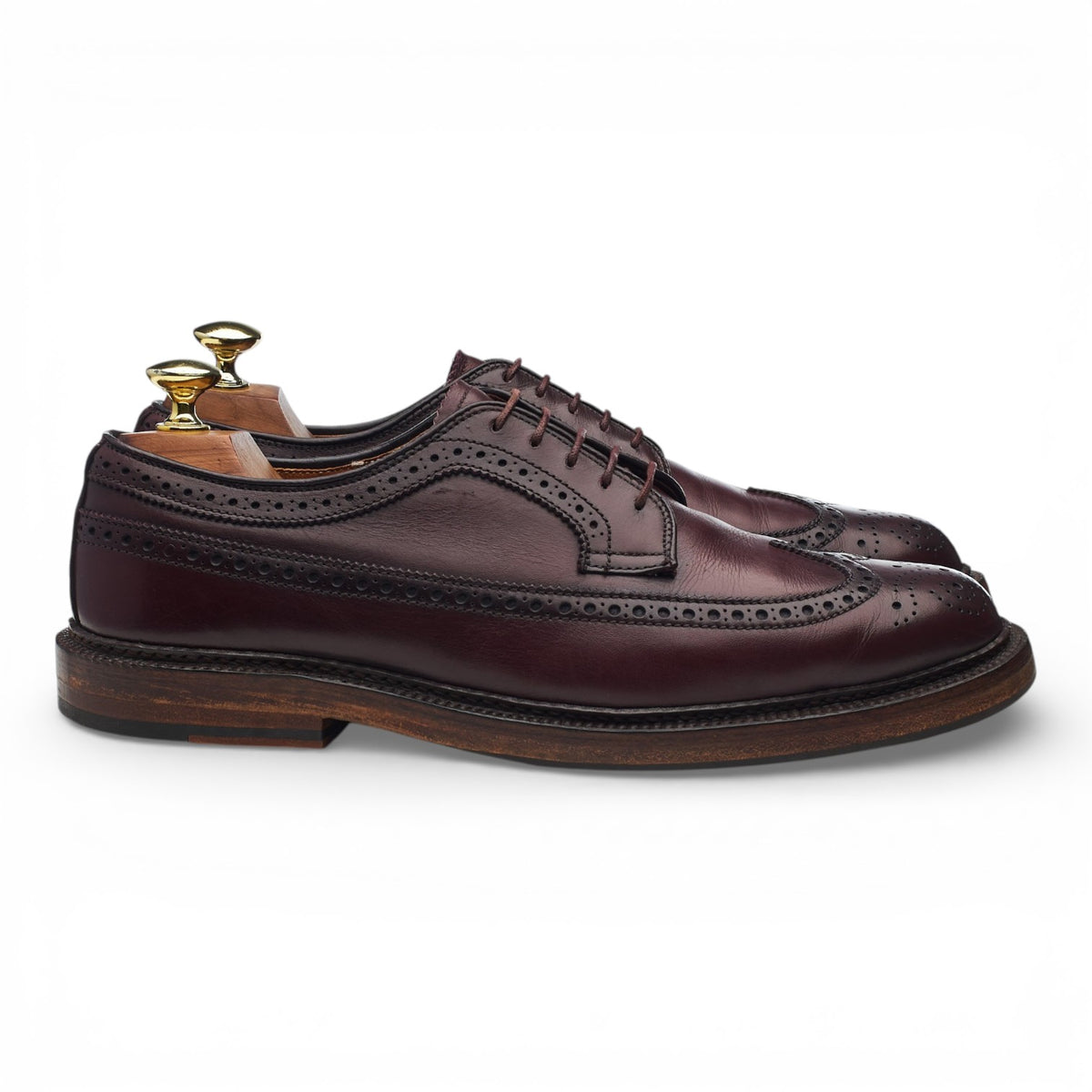 '9774' Burgundy Leather Derby Brogues UK 7 US 7.5 D