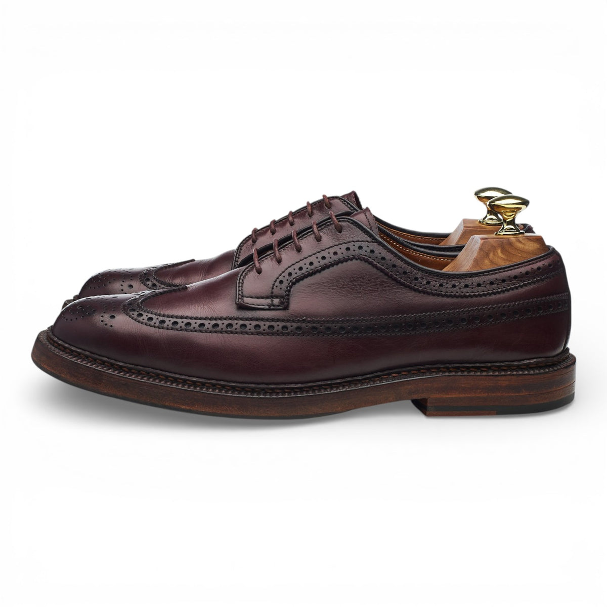 '9774' Burgundy Leather Derby Brogues UK 7 US 7.5 D