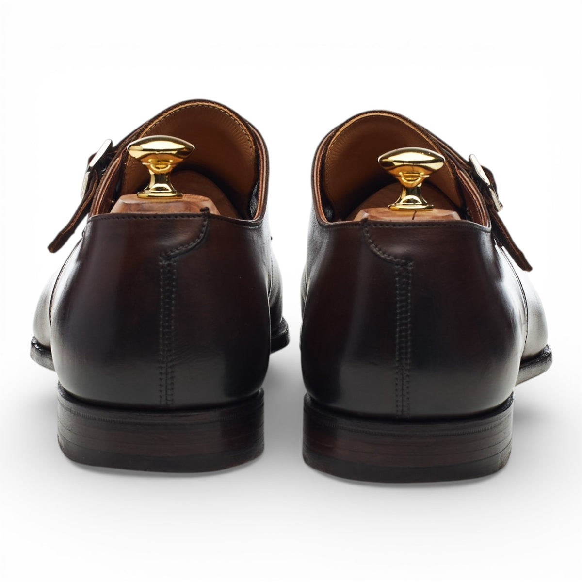 'Seymour 3' Dark Brown Leather Double Monk Strap UK 11 E