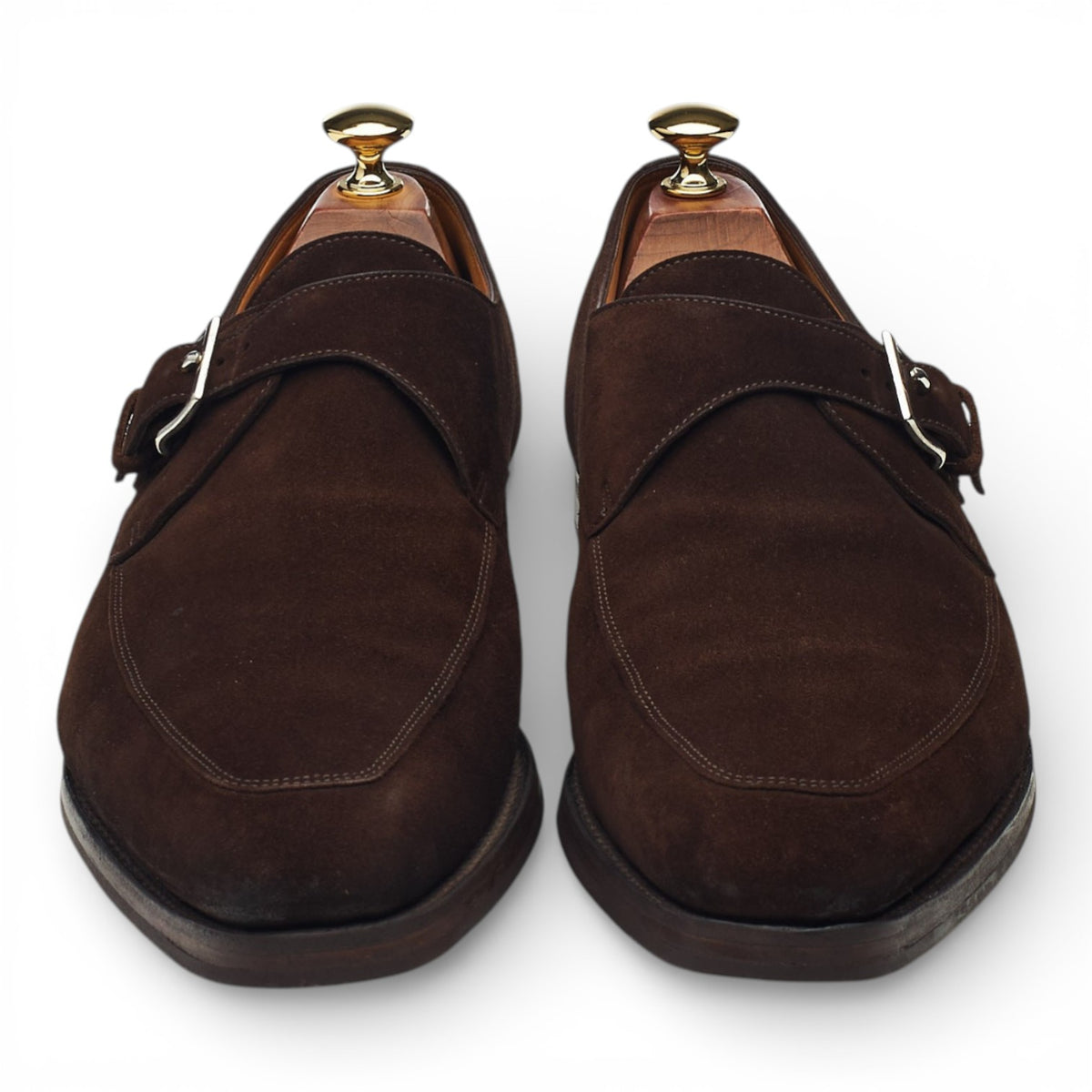 'Horsley' Dark Brown Suede Monk Strap UK 9.5 E