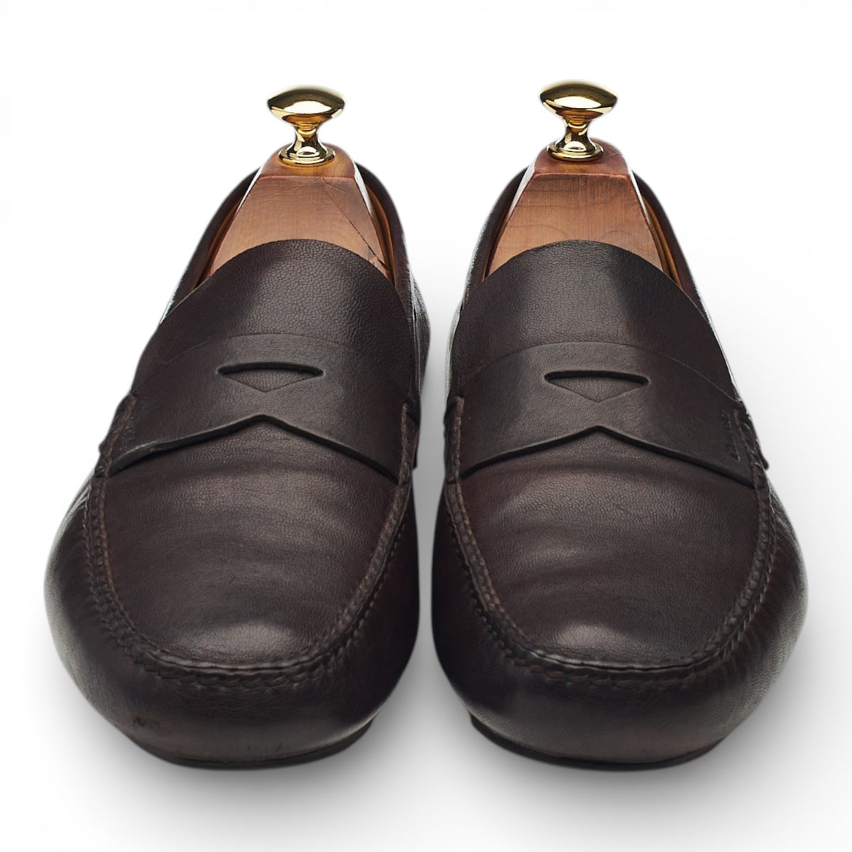 Dark Brown Leather Driving Loafers UK 9.5