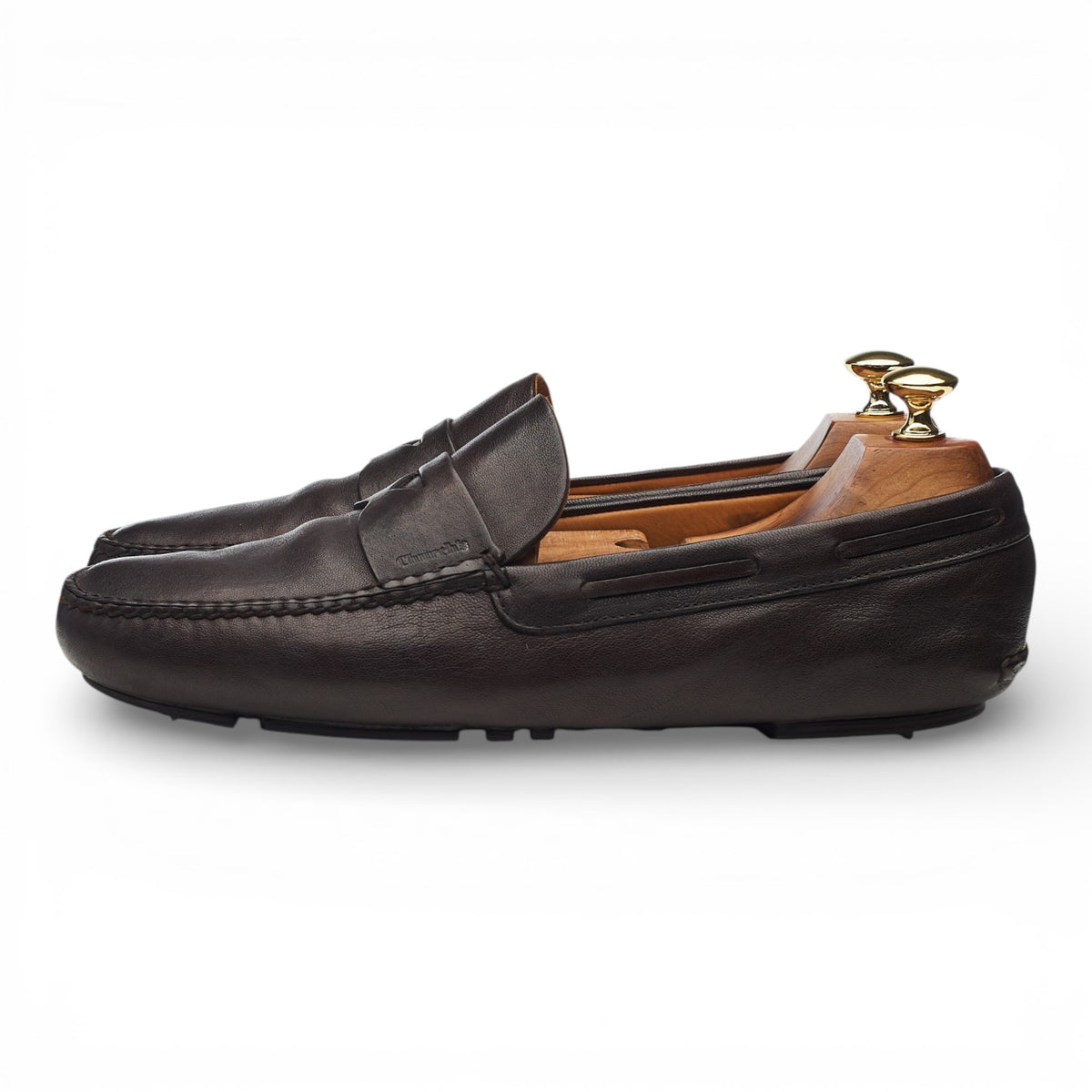 Dark Brown Leather Driving Loafers UK 9.5