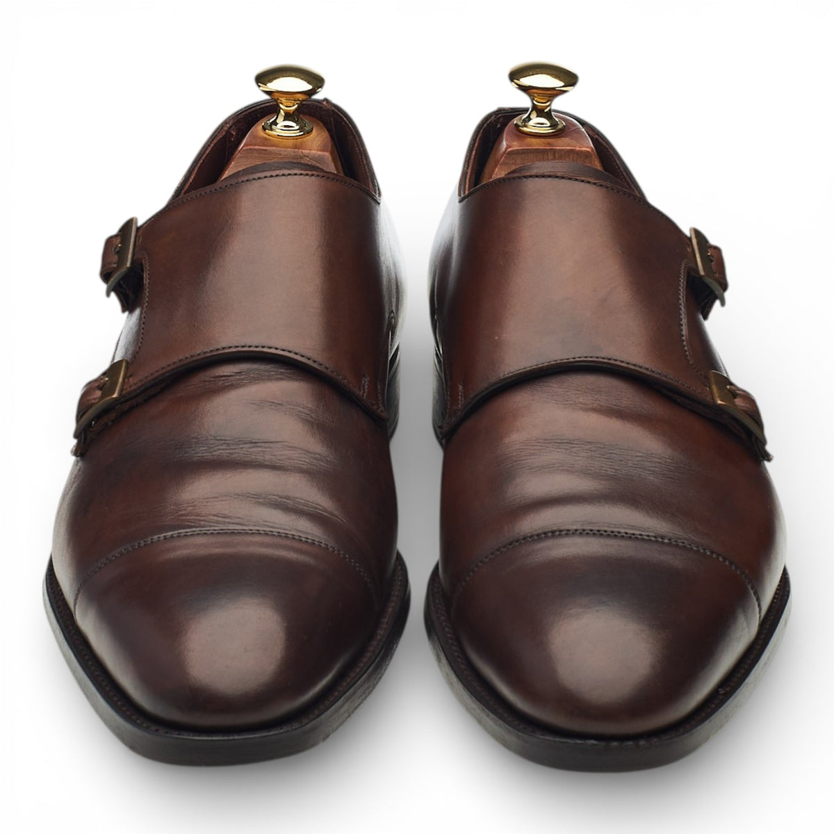 'Holyrood' Brown Leather Double Monk Strap UK 9 F
