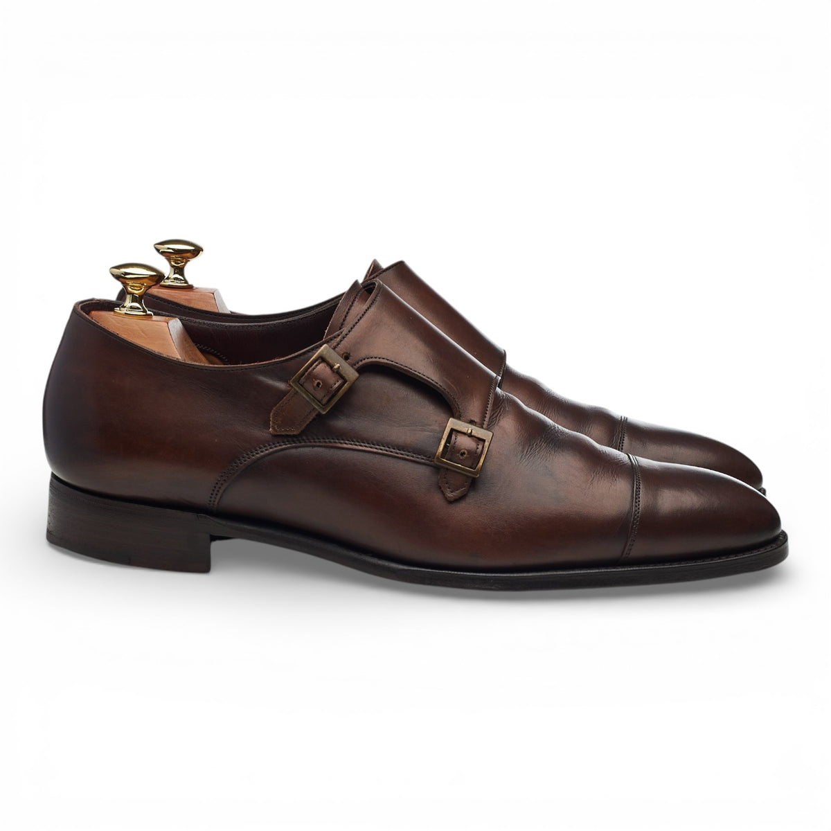 'Holyrood' Brown Leather Double Monk Strap UK 9 F