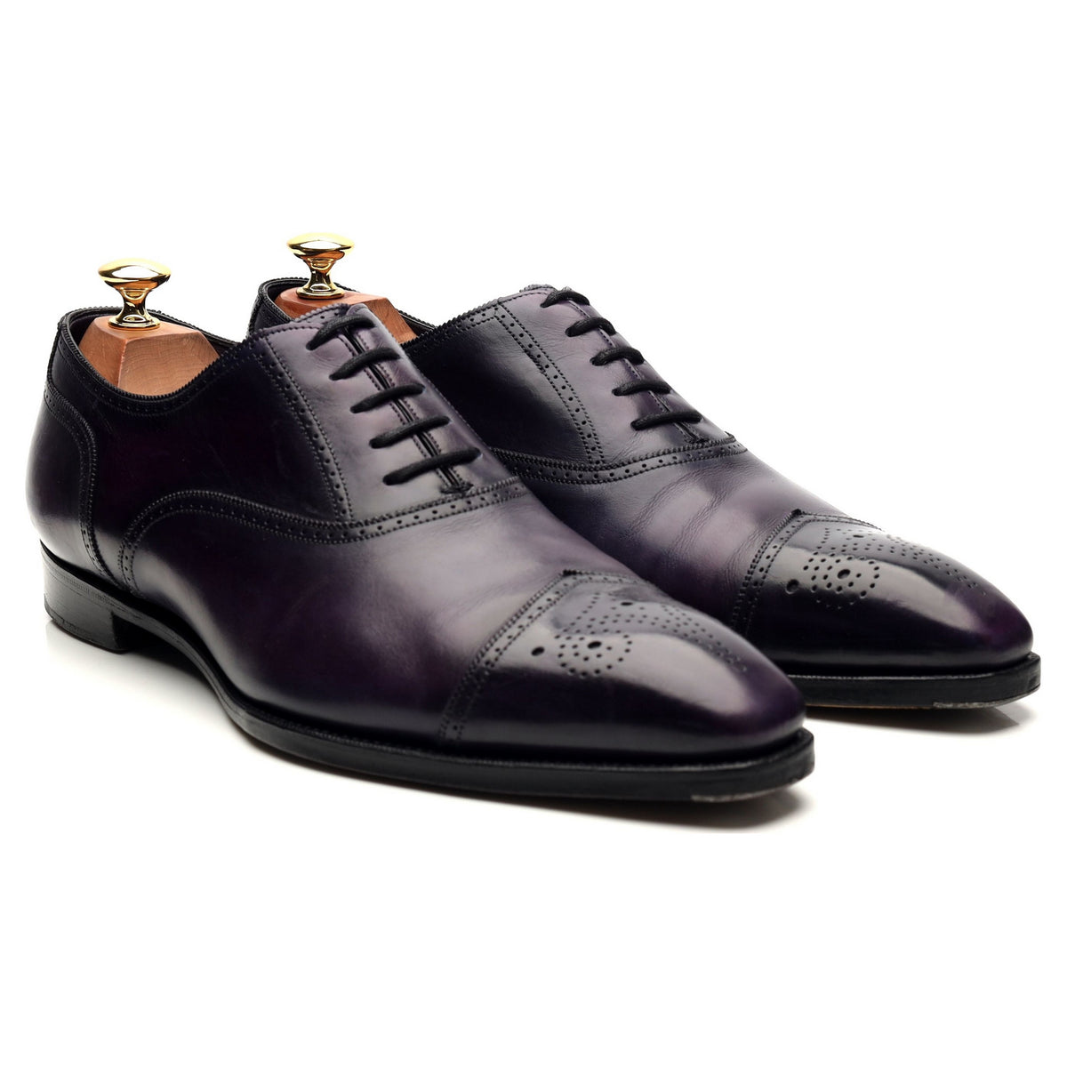 Deco &#39;Savoy&#39; Purple Leather Oxford Brogues UK 9.5 E
