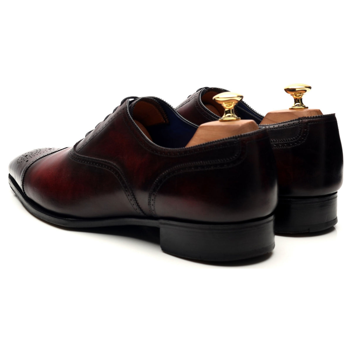 Deco &#39;Savoy&#39; Burgundy Leather Oxford Brogues UK 9.5 E