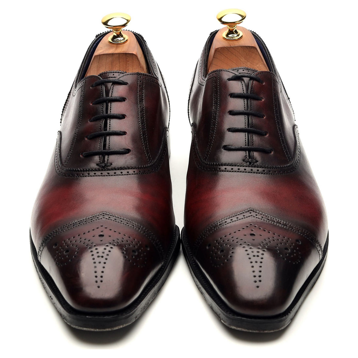 Deco &#39;Savoy&#39; Burgundy Leather Oxford Brogues UK 9.5 E