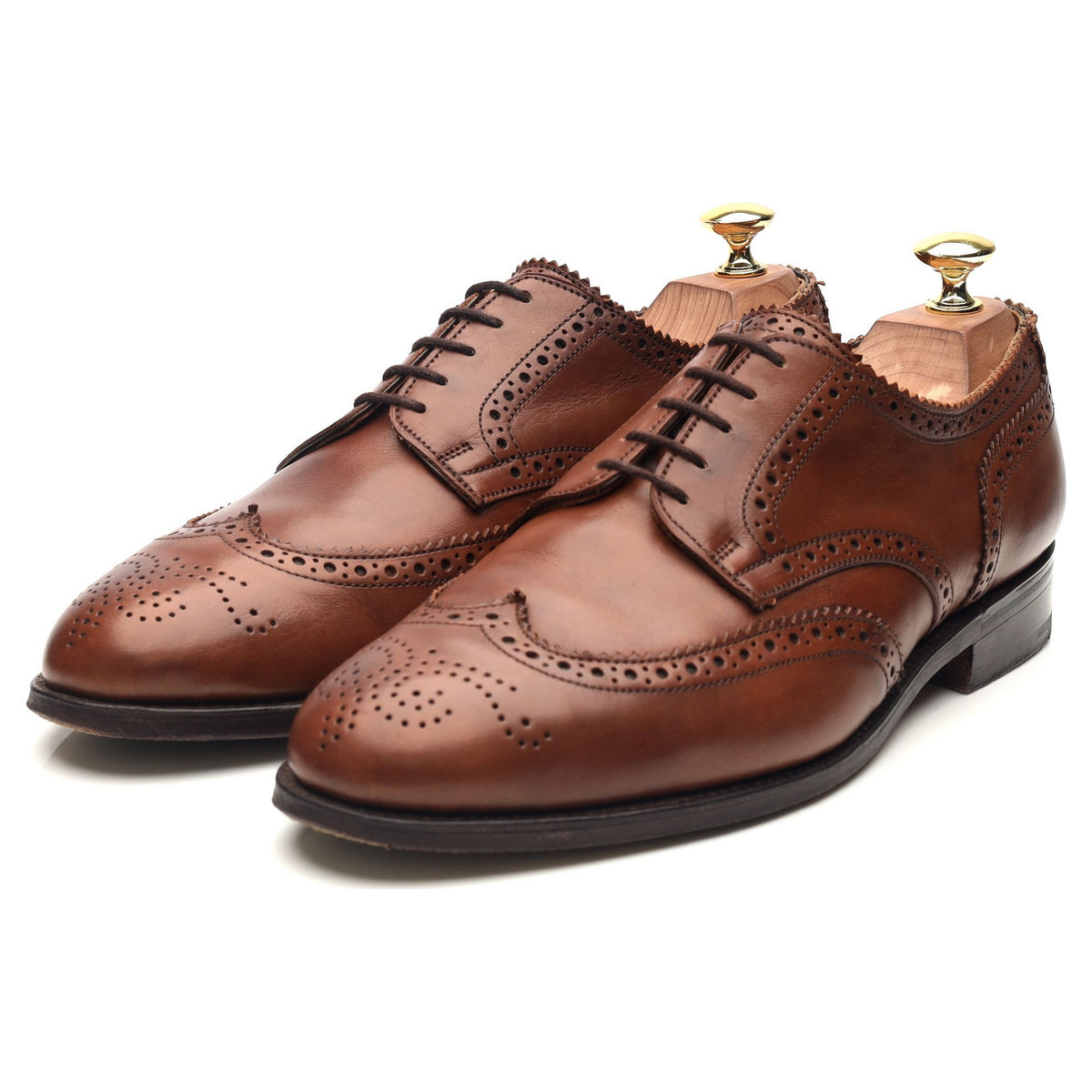 &#39;Ascot&#39; Brown Leather Derby Brogues UK 8.5