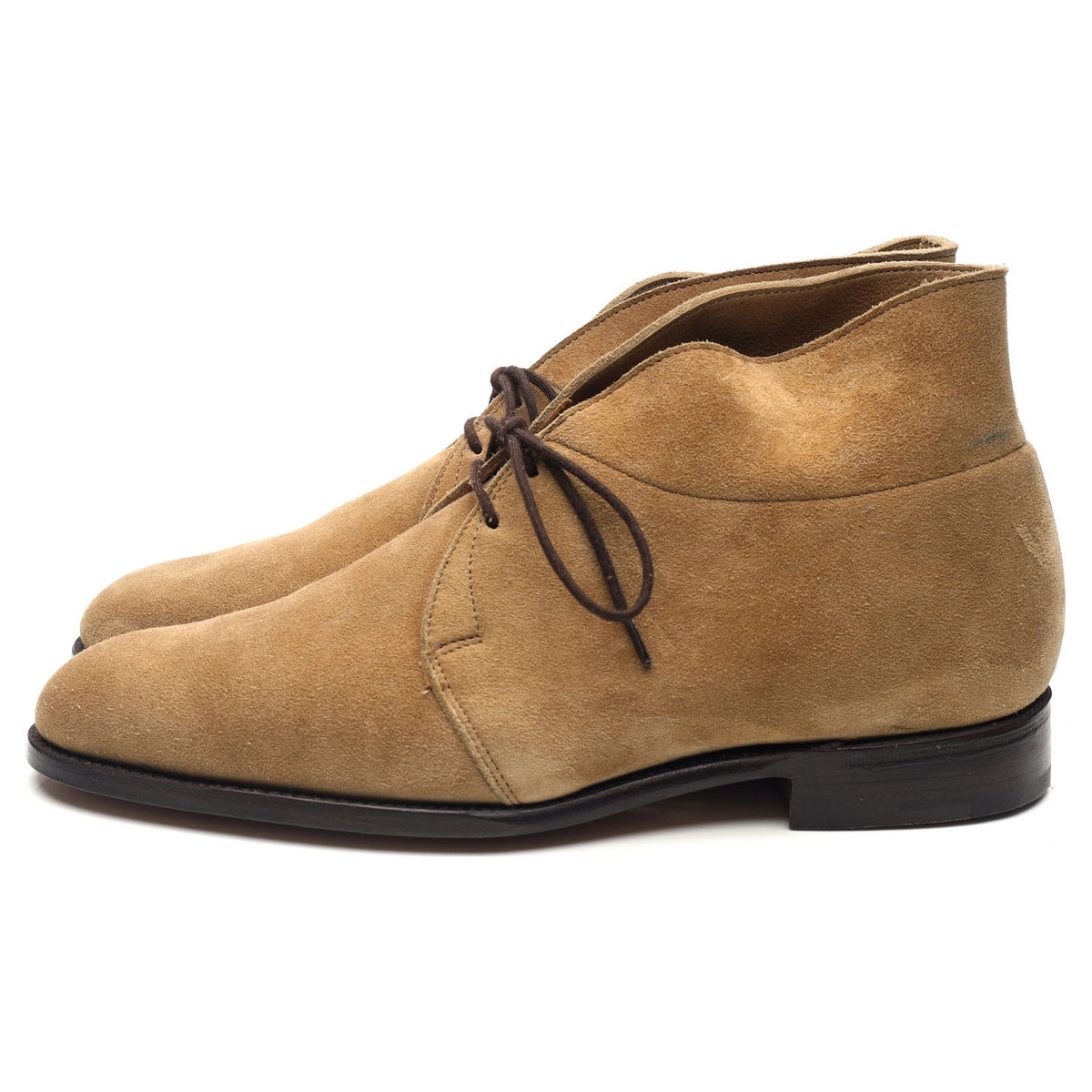 &#39;M7339&#39; Beige Suede Chukka Boots UK 8
