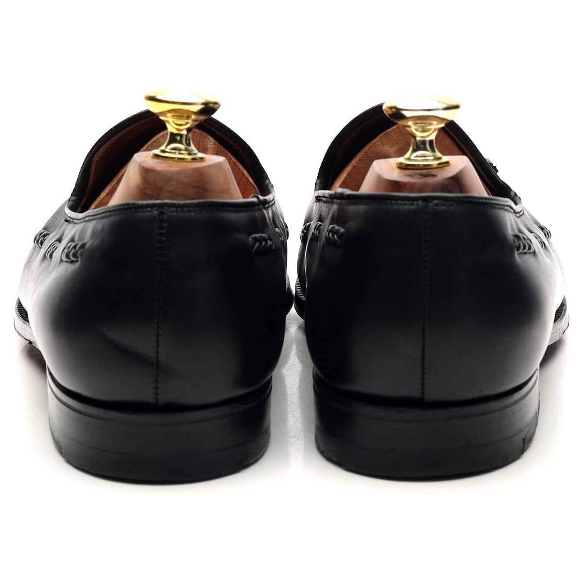 &#39;Millfield&#39; Black Leather Tassel Loafers UK 7 G